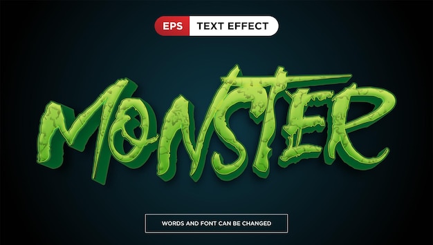 Monster text effect editable horror and scary font style