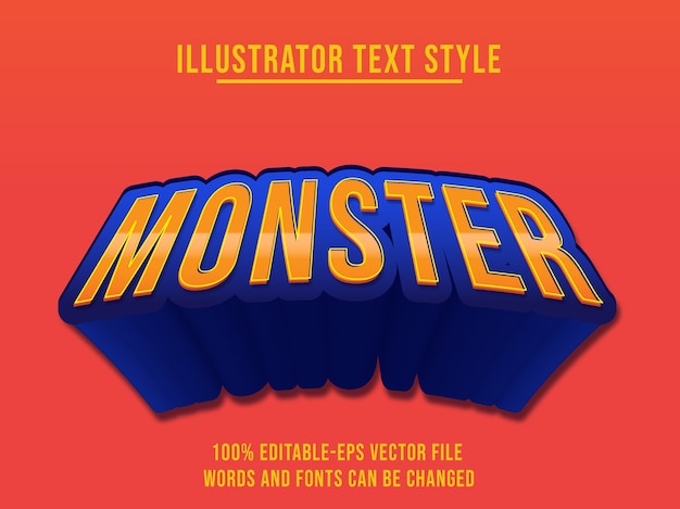Vector monster text effect