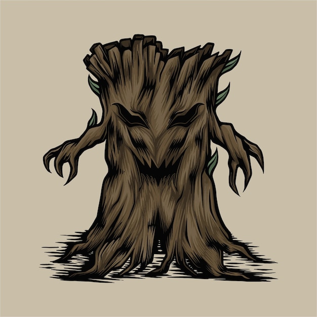 Illustrazione di vettore dell'albero del mostro
