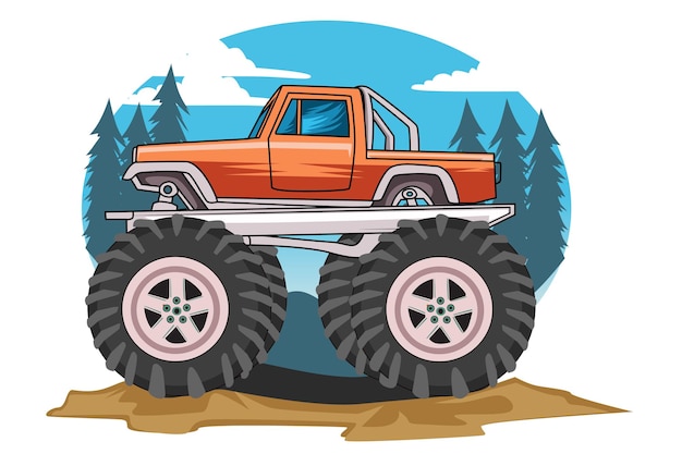 Vector monster truck 4x4