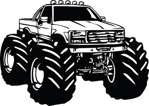 Monster Truck Bigfoot Tractor Vector Illustration