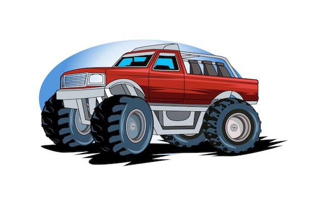 Monster truck car illustrazione illustrazione disegno a mano