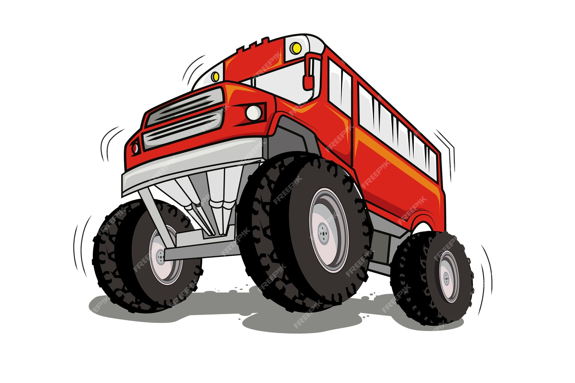 Monster Truck Vector Cartoon Vehicle or Car and Extreme Transport  Illustration Set of Heavy Monstertruck with Large Stock Vector -  Illustration of fire, cartoon: 118152663