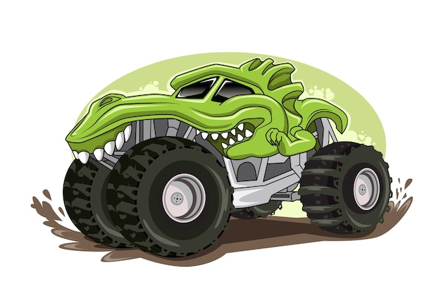 Vettore monster truck carattere illustrazione vettoriale