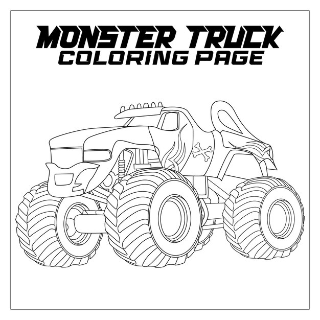 Monster Truck Coloring Page for Kids