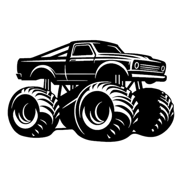 Monster truck silhouette vector illustration