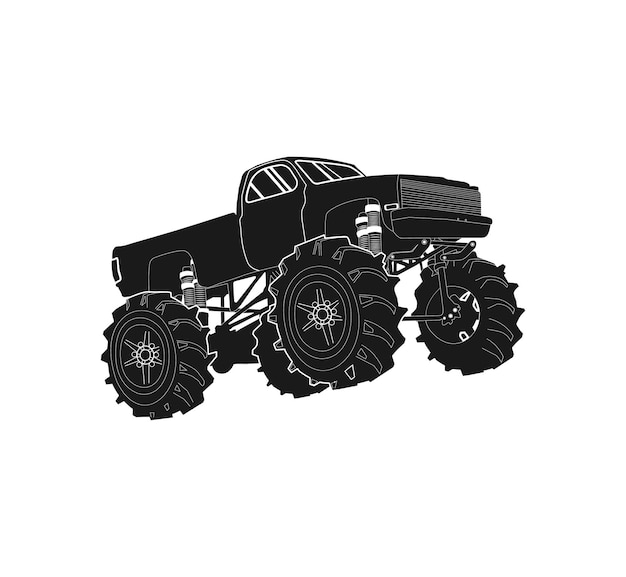 Vector monster truck silhouette