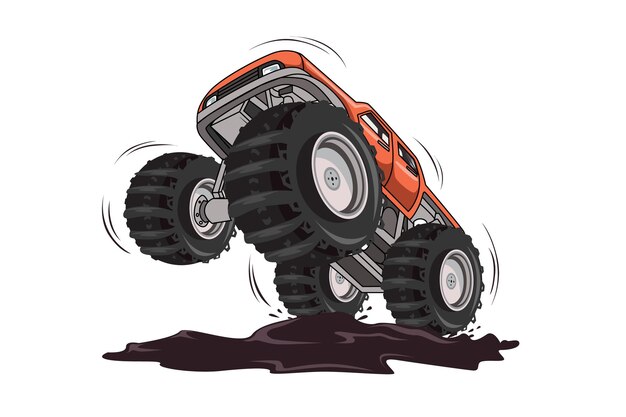 Cartoon Monster Truck stock vector. Illustration of activity - 56644385