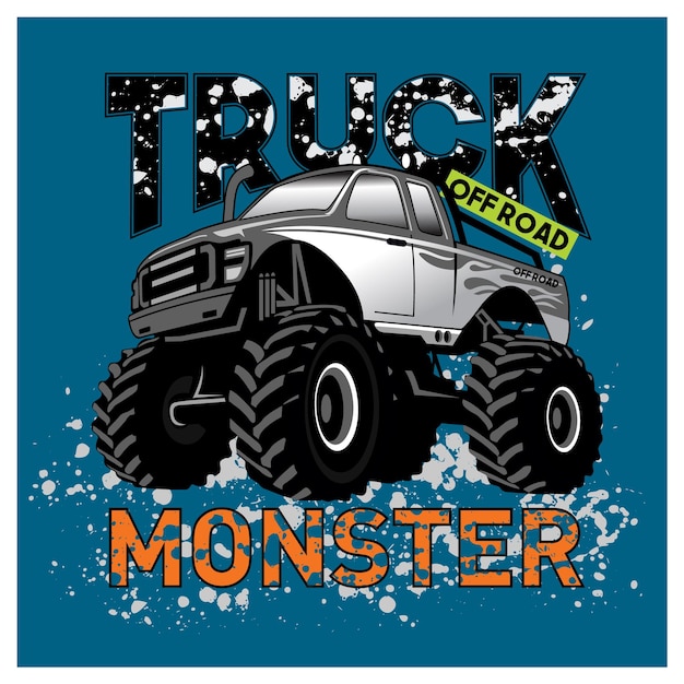 Vettore illustrazione vettoriale di monster truck