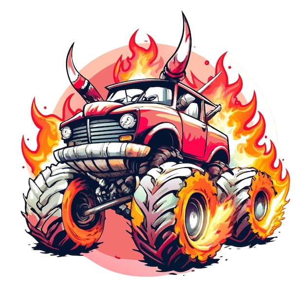 Vector monster truck vector illustration