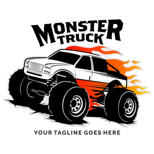 Ispirazione di design logo vettoriale monster truck