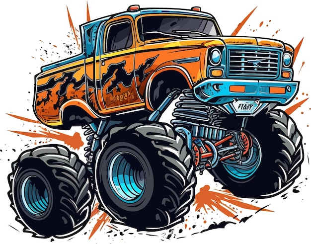 A monster truck with a monster truck on it