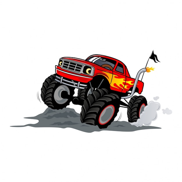 Cartoon monster truck illustration for kids, vector illustration. 25453785  Vector Art at Vecteezy