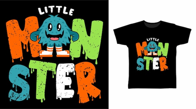 Monster typography t shirt design