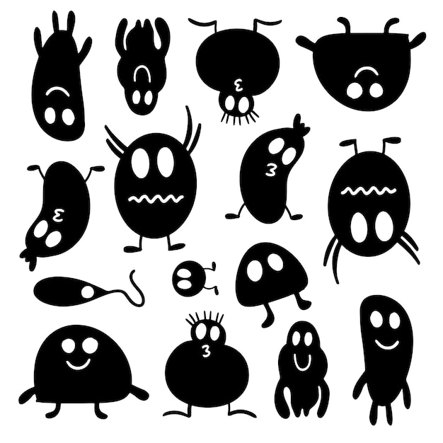 Monster vector set bundel ontwerp