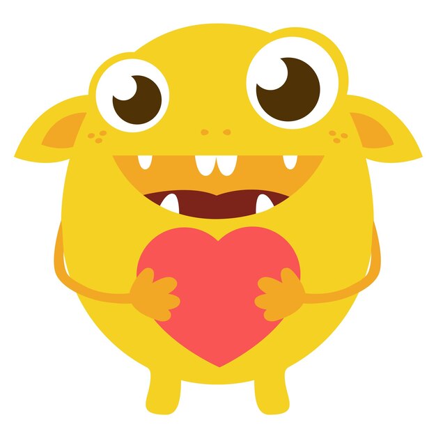 Vector monster with heart