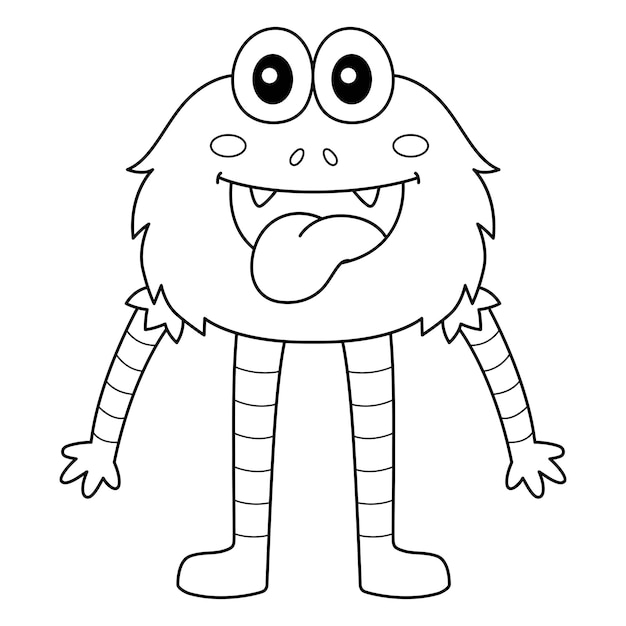 Vector monster with long arm and long leg coloring page