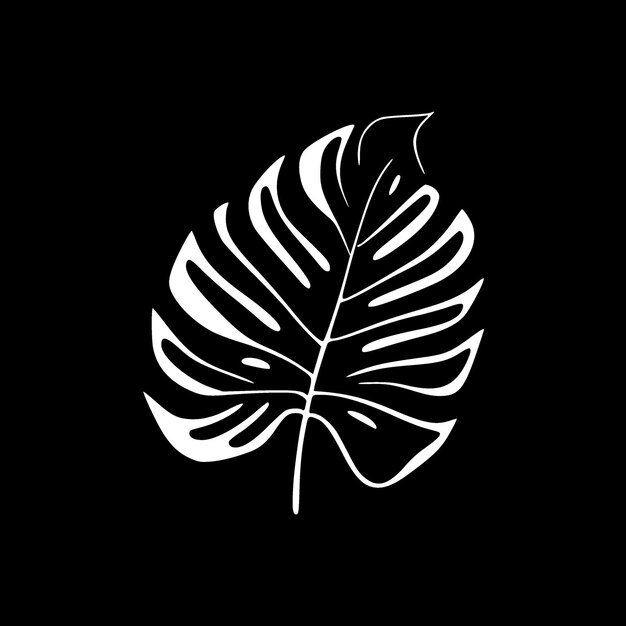 Monstera Black and White Vector illustration