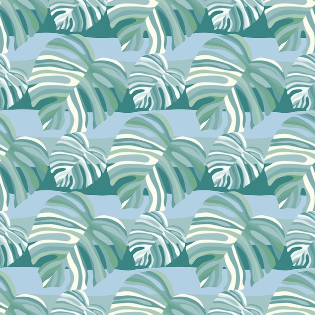 Monstera blad tropische naadloze patroon palmbladeren eindeloze achtergrond Botanische wallpaper