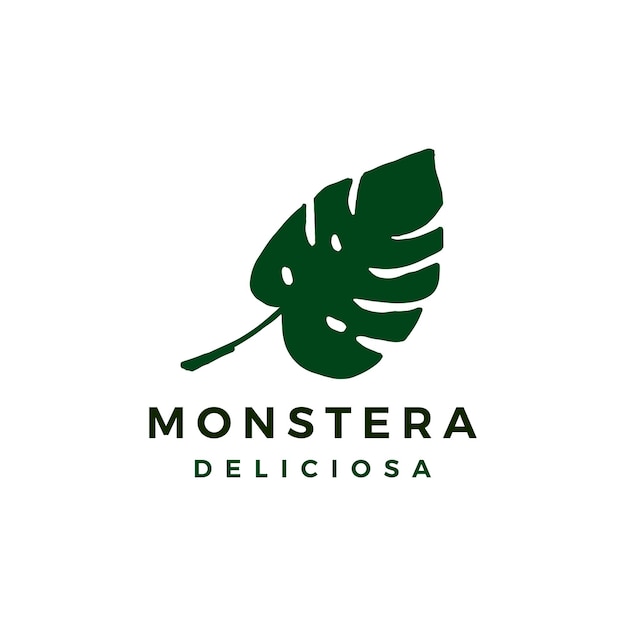 Monstera deliciosa logo isolated on white