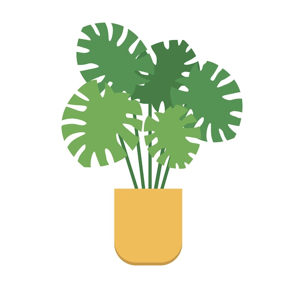 Monstera in een pot vectorillustratie Huisbloem voor ruimtedecor