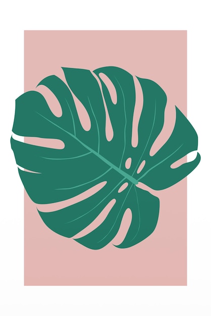 몬스테라 잎 꽃 벽화 포스터 몬스 테라 잎 장식 인쇄 가능한 식물 벽화 장식 포스터