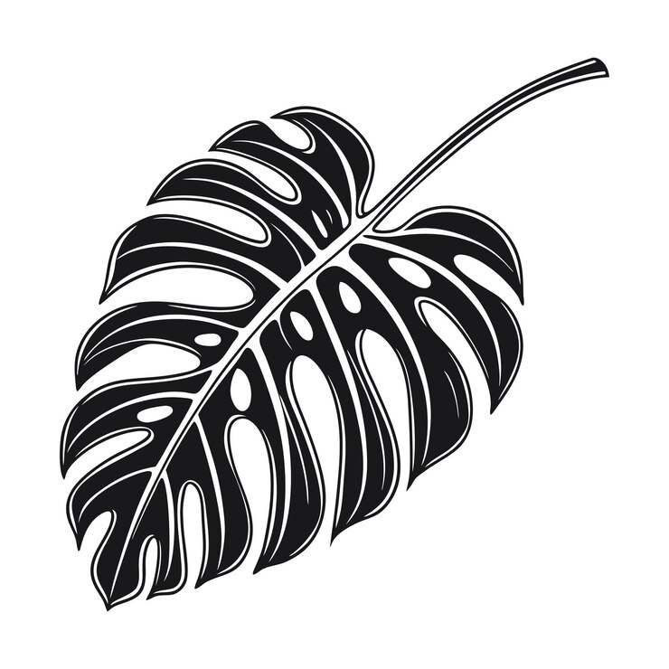 Vector monstera leaf plotter file svg