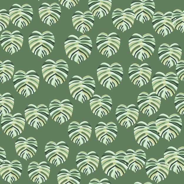 Monstera leaf tropical seamless pattern palm leaves endless background botanical wallpaper