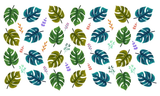 Monstera leaf vector background