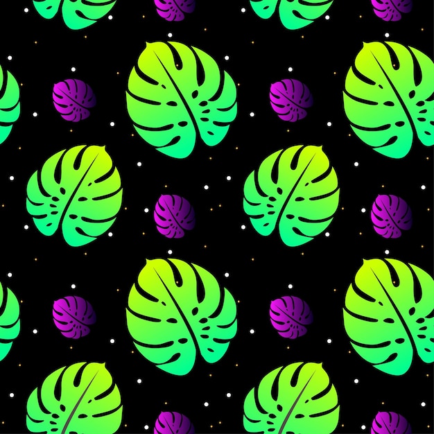 Monstera leaves seamless pattern background