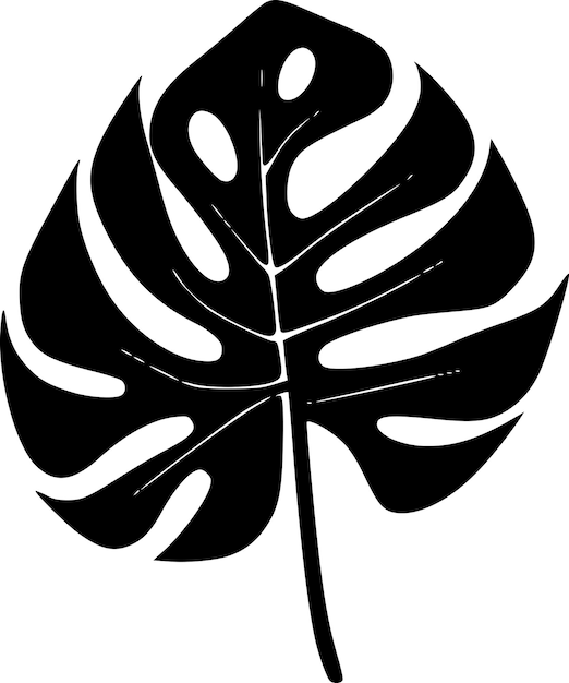 Monstera Minimalist and Simple Silhouette Vector illustration