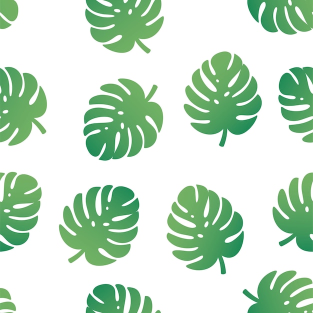 A monstera plant leaves seamless vector pattern