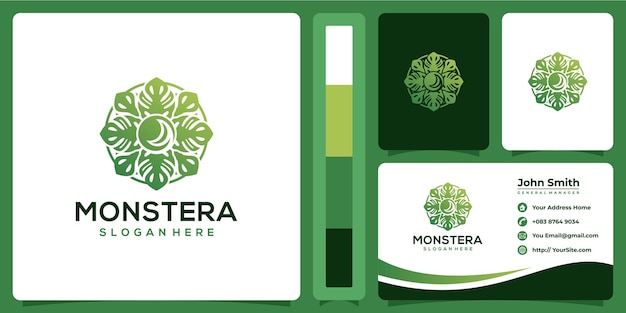 Monstere-logo-ontwerp en een visitekaartje