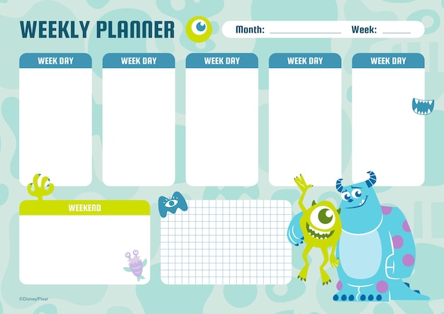 Monsters Inc Planner