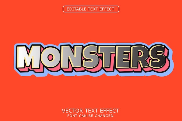 Vector monsters text effect