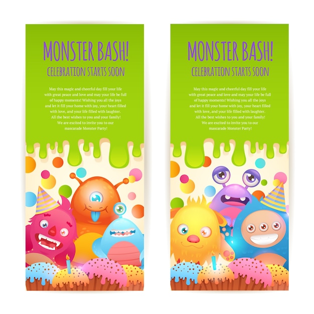 Monsters verticale banners