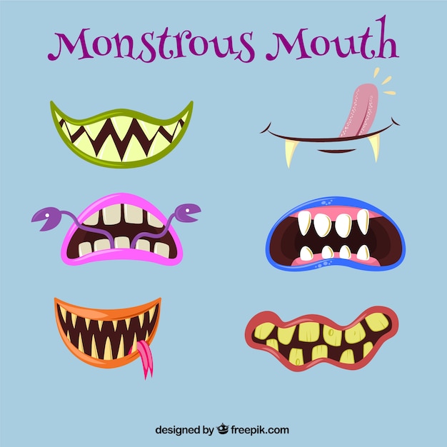 Vector monstrous mouths