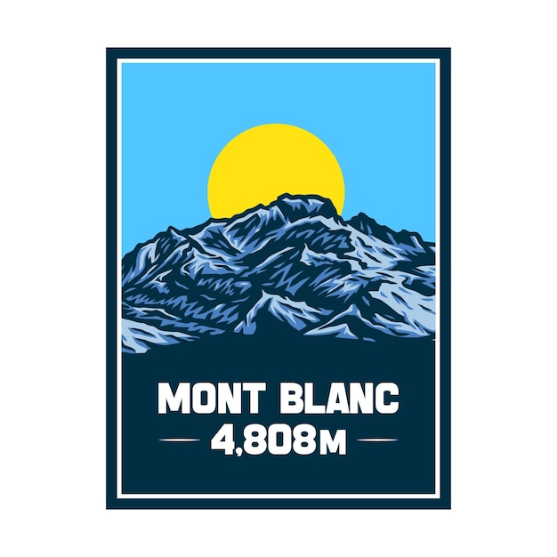モンブランまたはモンテ ビアンコ山のベクトル