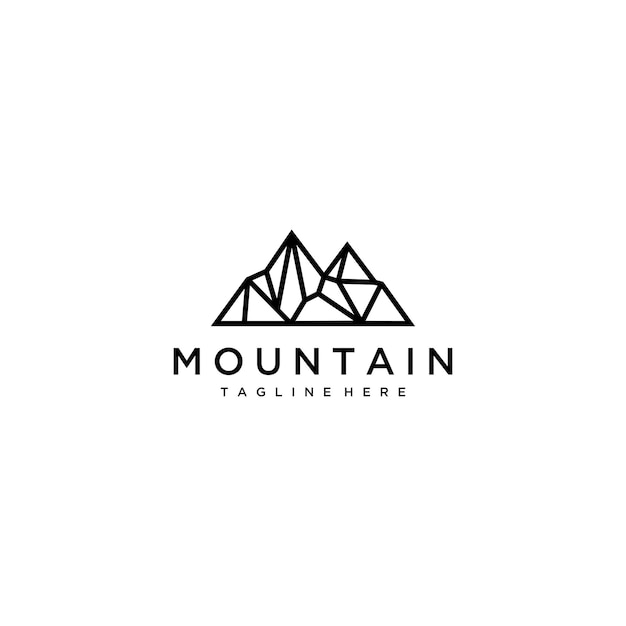 Template di progettazione vettoriale del logo di montain