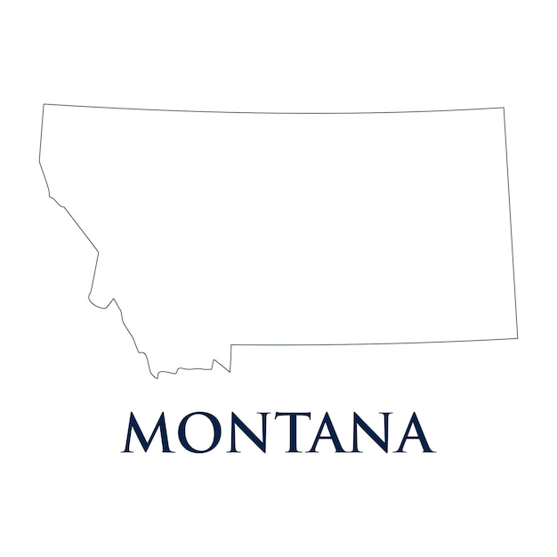몬태나 지도 아이콘 USA 아웃라인 로고 디자인 일러스트레이션