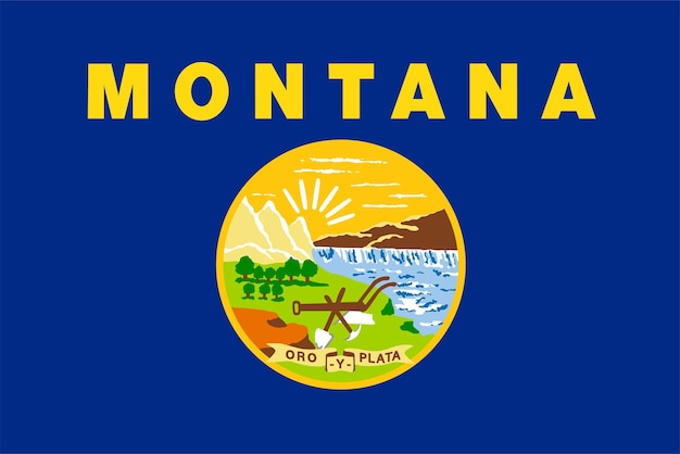 Montana state flag Vector illustration