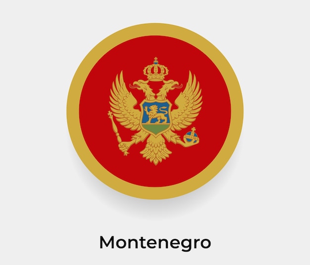 Montenegro flag bubble circle round shape icon vector illustration