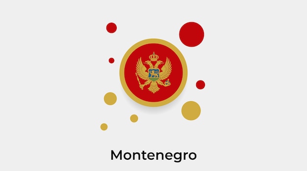 Montenegro flag bubble circle round shape icon vector illustration