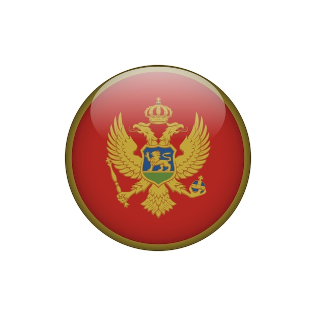 Montenegro Flag Circle Button Vector Template