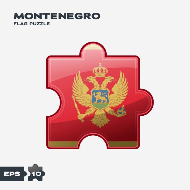 Vector montenegro flag puzzle