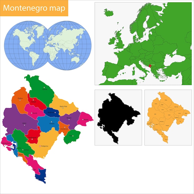 Mappa del montenegro