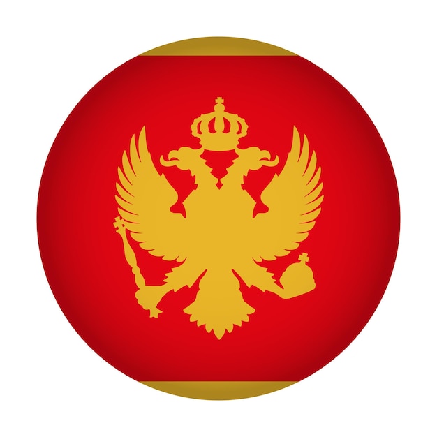 Montenegro Round Circle Flag Montenegrin Circular Button Banner Icon EPS Vector