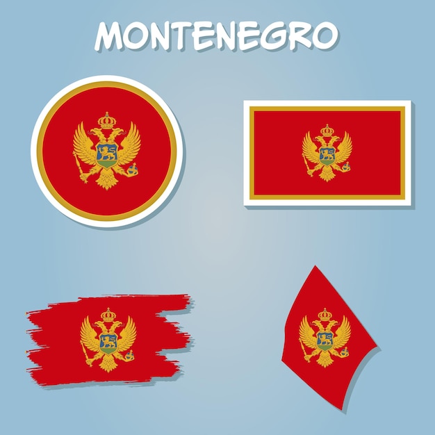 Montenegro vector kaart silhouet illustratie geïsoleerd op blauwe background