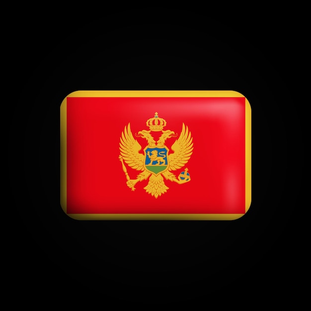 Montenegro vlag 3d pictogram nationale vlag van montenegro