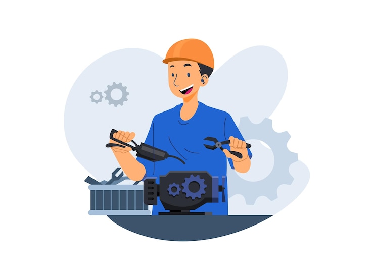 Vector monteur controle illustratie